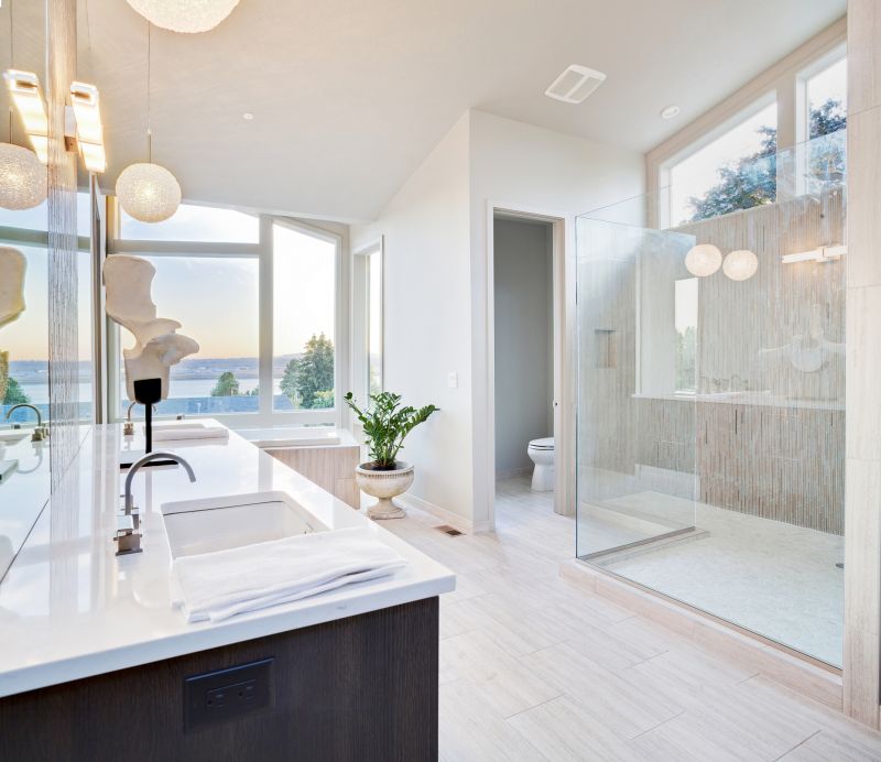Modern bathroom renovation with glass shower