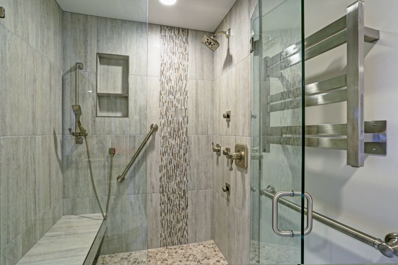 Walk-in shower with rainfall head